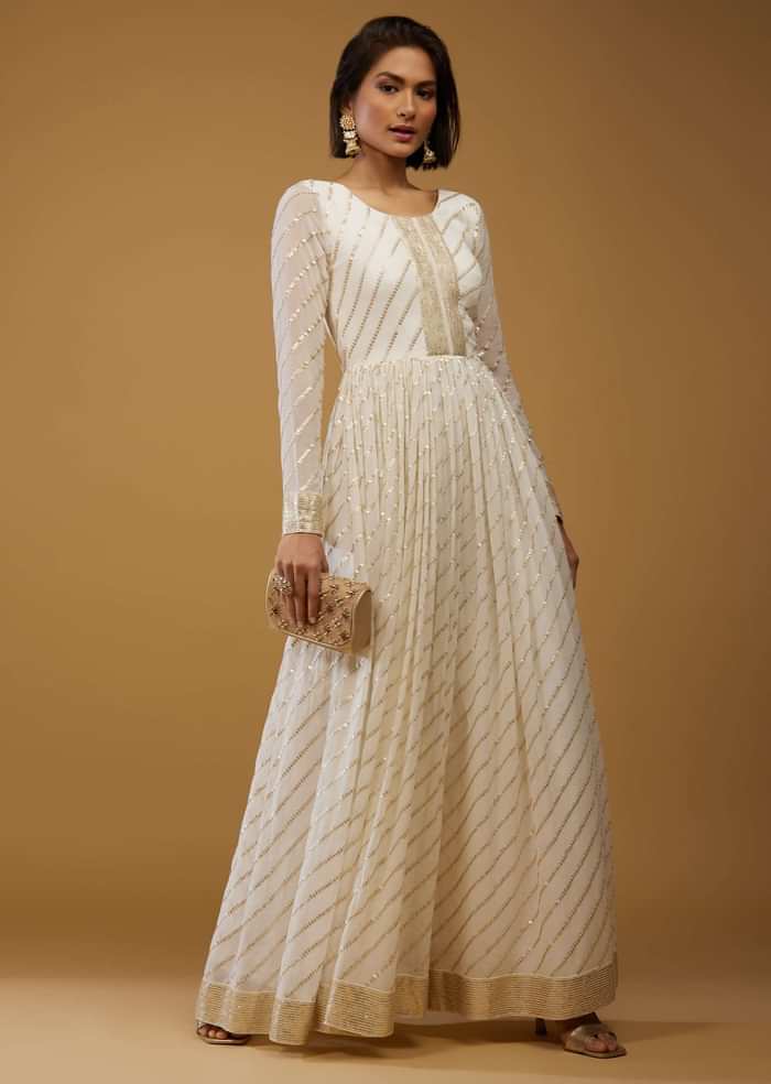 Daisy White Jumpsuit In Georgette With Embroidery