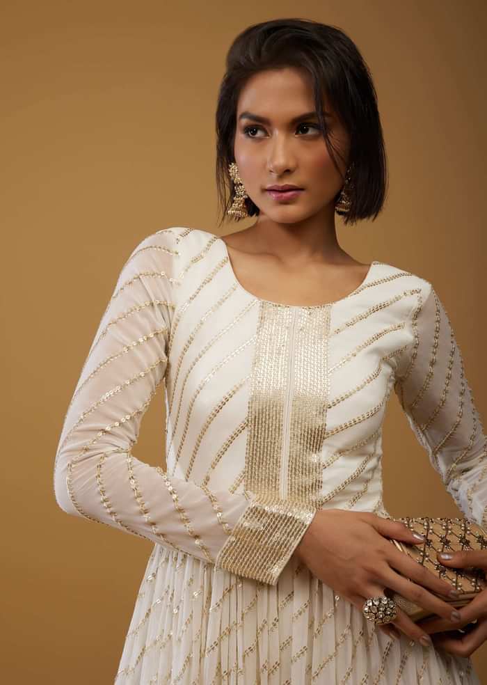 Daisy White Jumpsuit In Georgette With Embroidery