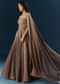 Brown Imported Net Bridal Gown With Heavy Embroidery