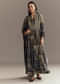 Brown Muslin Printed Anarkali Suit