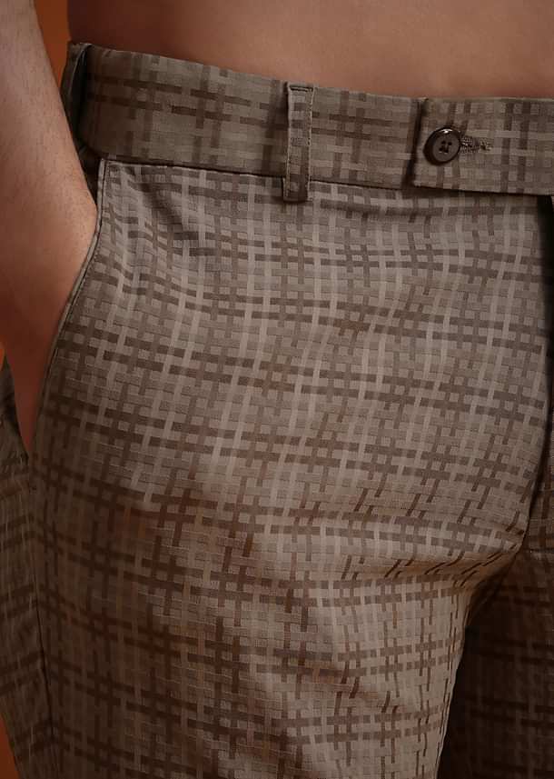 Brown Checkered Tuxedo And Pant Set Brown Checkered Tuxedo And Pant Set