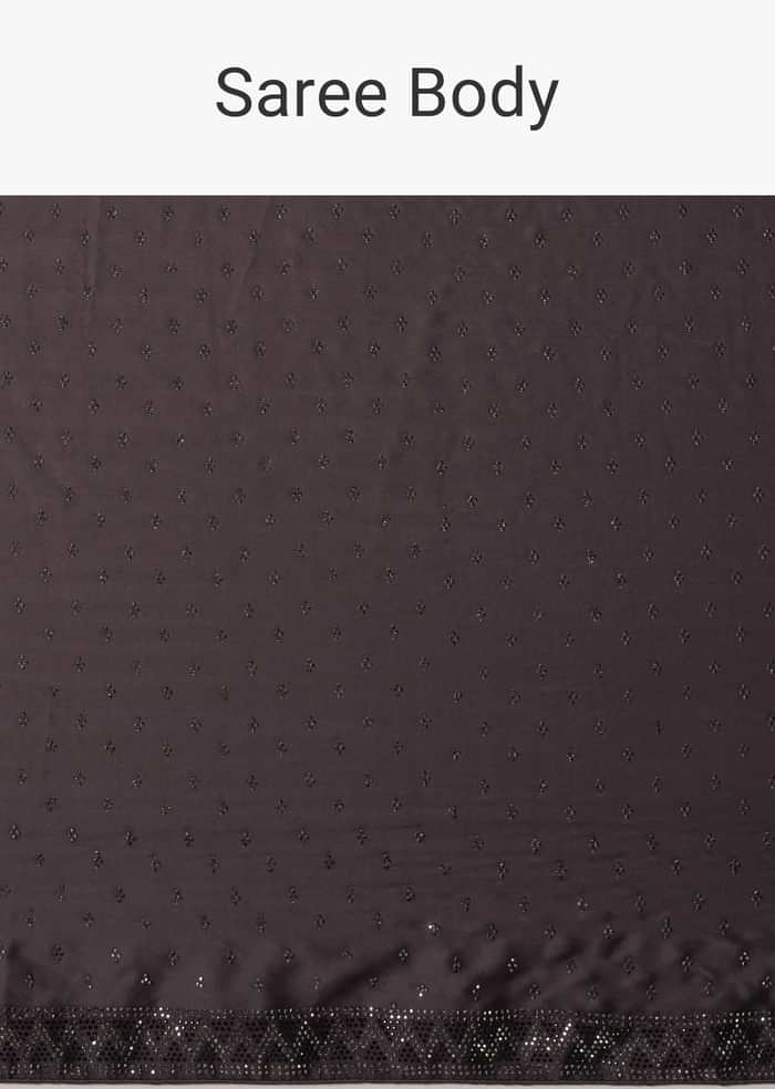 Brown Elegance Satin Saree With Unstitched Blouse