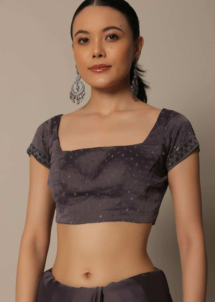 Brown Elegance Satin Saree With Unstitched Blouse