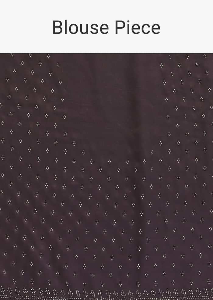 Brown Elegance Satin Saree With Unstitched Blouse