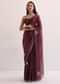 Brown Jacquard Saree With Cut Dana Embroidery