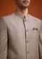 Brown Jodhpuri Set With Mandarin Collar