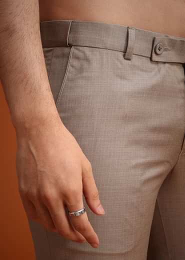 Brown Jodhpuri Set With Mandarin Collar
