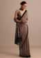 Brown Modal Satin Ajrakh Handblock Printed Saree