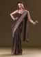 Brown Pre Stitched Saree With Cowl Blouse