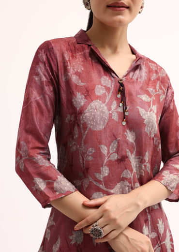 Brown Printed Cotton Kurta Pant