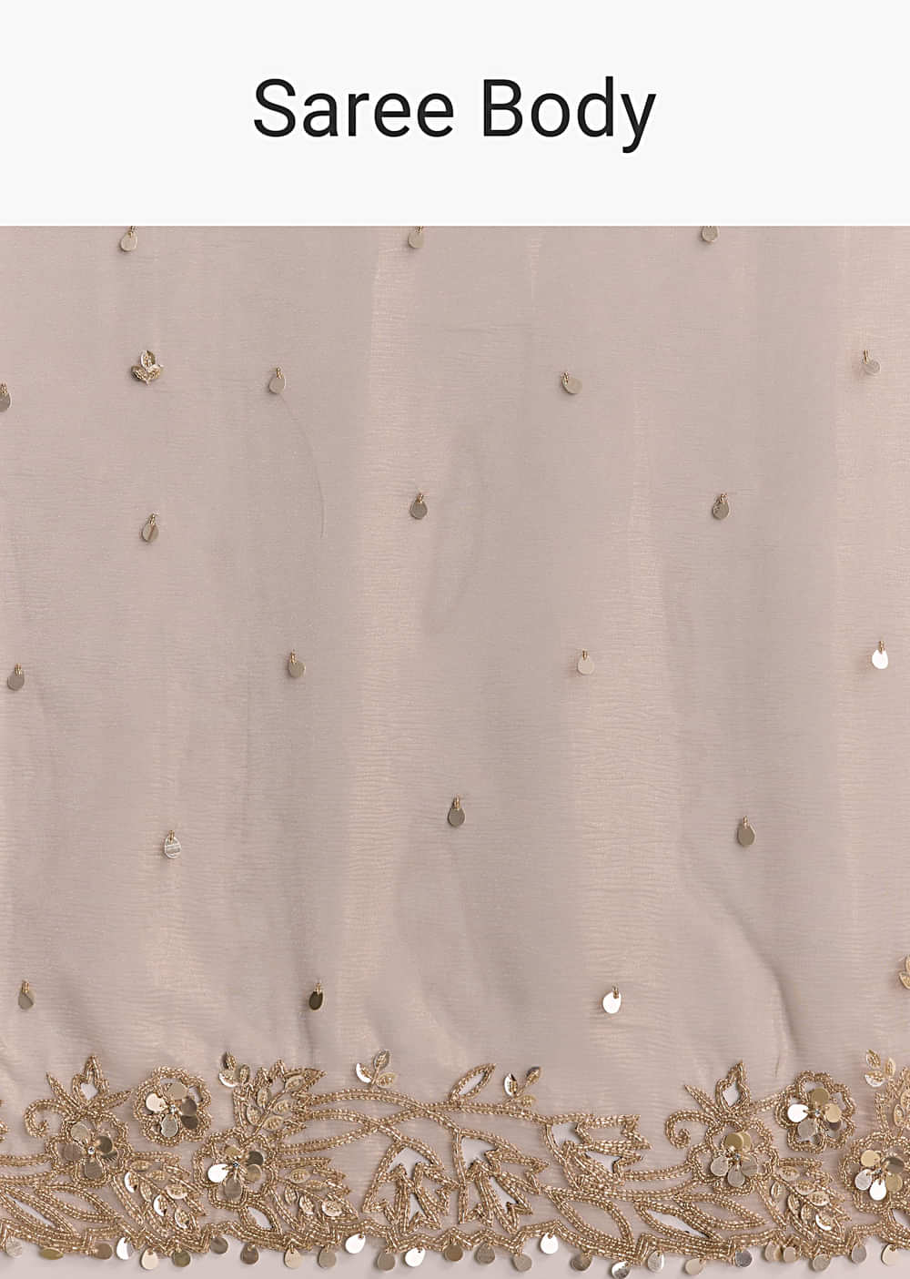 Brown Tissue Embroidered Saree With Resham And Sequin Work