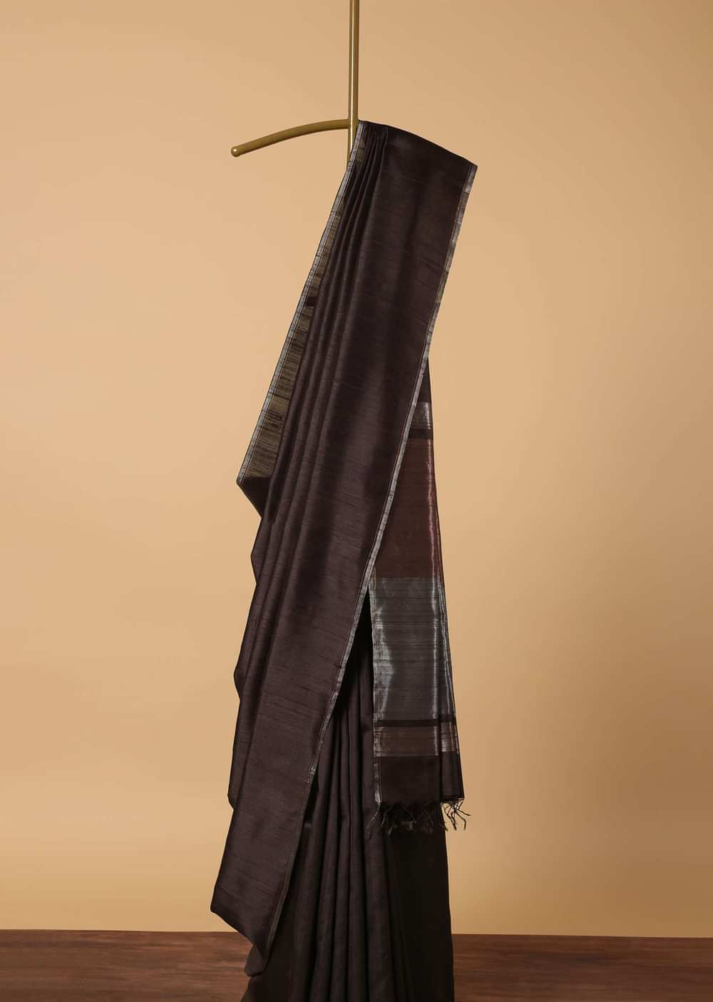 Brown Woven Saree In South Album Silk With Unstitched Blouse Piece
