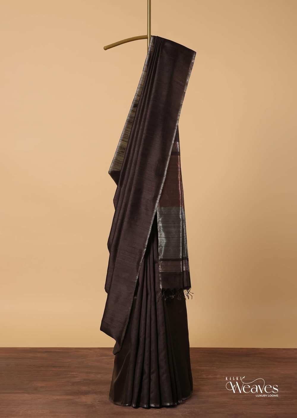 Brown Woven Saree In South Album Silk With Unstitched Blouse Piece