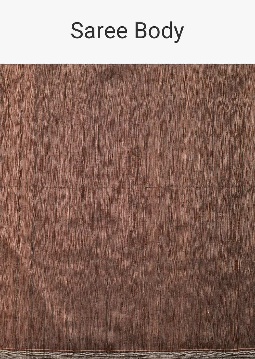 Brown Woven Saree In South Album Silk With Unstitched Blouse Piece