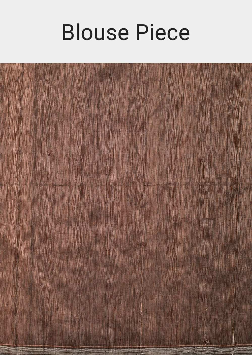 Brown Woven Saree In South Album Silk With Unstitched Blouse Piece