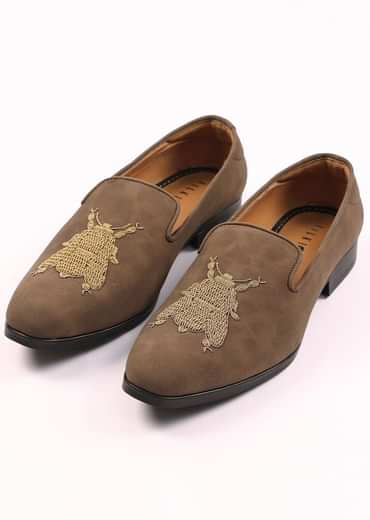 Brown Zardosi Embroidered Jutti