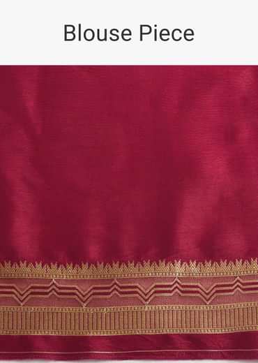 Burgundy Pink Dola Silk Saree With All Over Zari Work