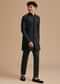 Black Cotton Textured Kurta Set