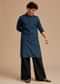 Blue Cotton Micro Printed Kurta Set