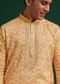 Yellow Silk Embroidered Kurta