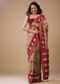 Tan Brown Patola Print Saree In Satin