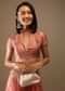 Canyon Clay Half Sleeves Blouse With A Collar Neckline Front Hook Closure