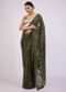Capulet Olive Green Saree In Sequins With Embroidery