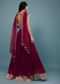 Wine Red Embroidered Anarkali Suit In Viscose Georgette
