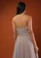 Champagne Gown In Shimmer Crush With Halter Neckline And Pleated Bodice Featuring Sheer Cut Out
