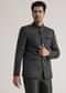 Black Jodhpuri Suit With Embellished Collar