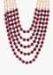 Charming Multi Layered Maroon And Ivory Toned Pearl Mala