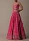 Chic Pink Printed Lehenga Set With Jacket