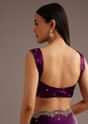 Chinon Satin Saree With Cutdana And Mirror Embellishment