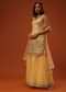 Chrome Yellow Georgette Kurti Palazzo Set With Sequins Embroidery