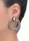 Circular metal earrings with kundan, crystals and stones only on Kalki