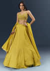 Citrus Green Banarasi Silk Bridesmaid Lehenga With Intricate Hand Embroidery