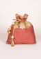 Claret Red And Gold Potli Bag In Brocade With Weaved Buttis Online - Kalki Fashion