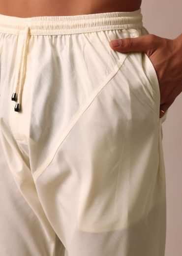 Classic Beige Banarasi Silk Sherwani Set