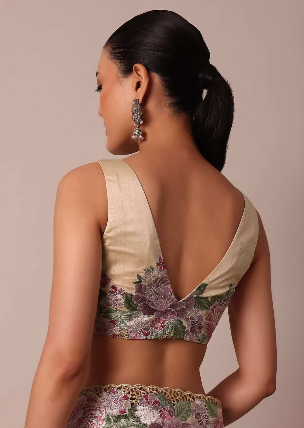 Classic Beige Saree Featuring Resham Thread Work