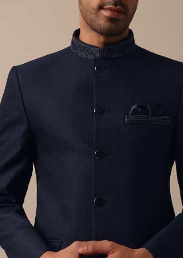Classic Blue Bandhgala Jodhpuri Suit