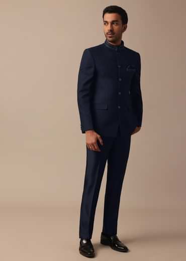 Classic Blue Bandhgala Jodhpuri Suit
