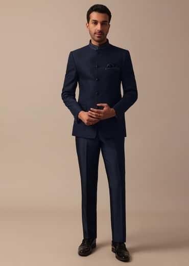 Classic Blue Bandhgala Jodhpuri Suit