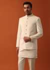 Classic White Men’s Jodhpuri Set For Wedding Elegance