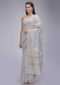 Cloud Grey Saree In Cotton Silk With Matching Blouse Piece Online - Kalki Fashion