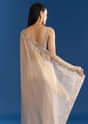 Cloud Grey Organza Tissue Saree With Embellished Border