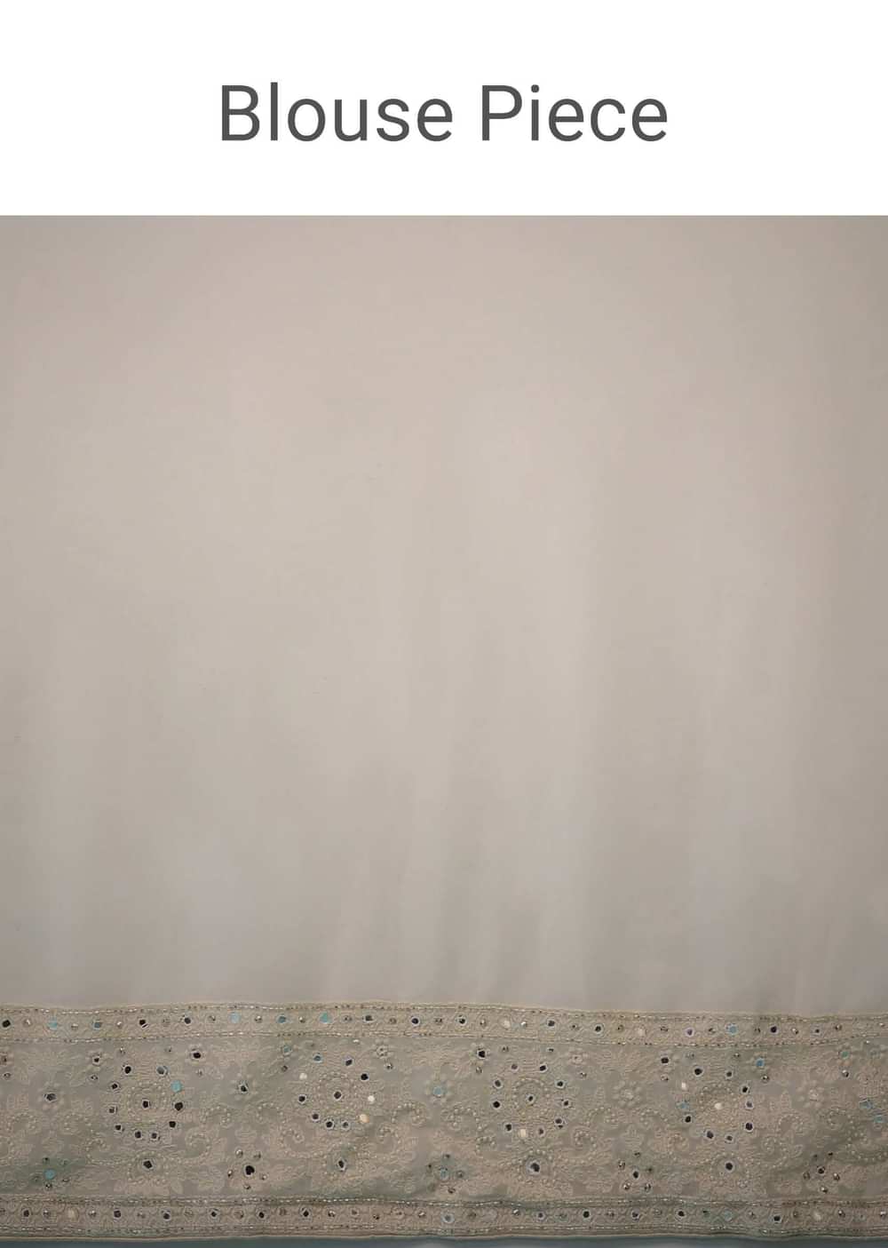 Cloud Cream Saree In Lucknowi Threadwork In A Moroccan Jaal, Mirror Abla And Cut Dana Detailing Work On The Pallu