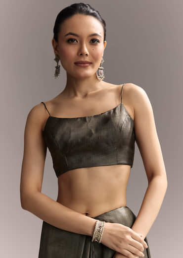 Coffee Brown Cotton Hand Painted Saree With Contrast Border