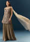 Coffee Brown Imported Georgette Sharara Suit With Heavy Embroidery