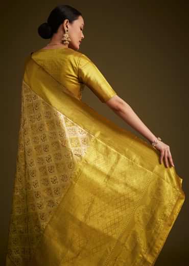 Coffee Beige Kanjivaram Silk Saree With Golden Zari Border