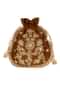 Copper brown raw silk potli bag in zardosi and sequins butti kalki